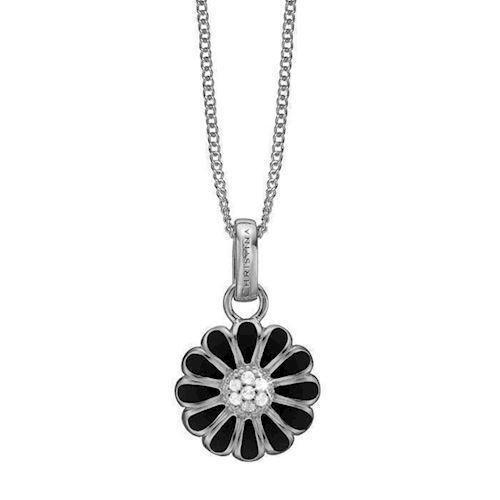 Image of Black Marguerite 925 sterling sølv Christina sølv halskæder smykke fra Christina Collect